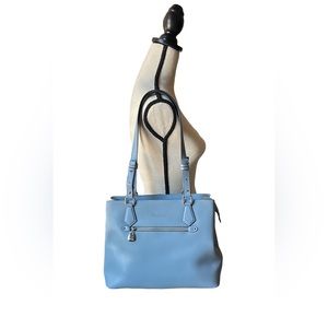 Bostanten Blue Leather Shoulder Bag/Tote